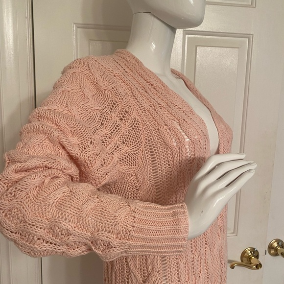 Free People Light Pink Open Front Cardigan - Picture 2 of 5